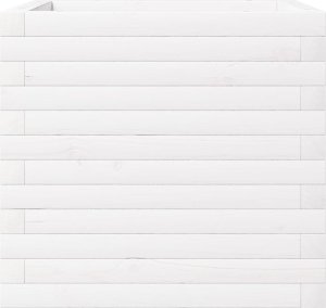 vidaXL Donica ogrodowa, biała, 50x50x46 cm, lite drewno sosnowe 6