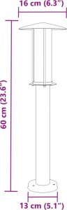 vidaXL Lampy ogrodowe na słupku, 3 szt., srebrne, 60 cm, stal 7