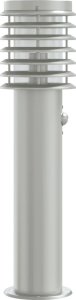 vidaXL Lampa ogrodowa na słupku, z czujnikiem, srebrna, 60 cm, stal 5