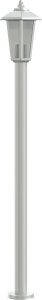 vidaXL Lampy ogrodowe na słupku, 3 szt., srebrne, 120 cm, stal 5