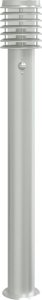 vidaXL Lampa ogrodowa na słupku, z czujnikiem, srebrna, 110 cm, stal 4