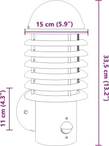 Kinkiet vidaXL Kinkiety zewnętrzne z czujnikiem ruchu, 2 szt., czarne, stal 7
