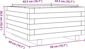 vidaXL Donica ogrodowa, 50x50x26,5 cm, impregnowane drewno sosnowe 10