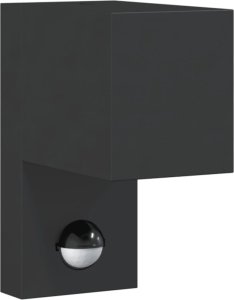 Kinkiet vidaXL Zewnętrzny kinkiet z czujnikiem, czarny, odlewane aluminium 2