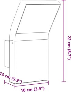Kinkiet vidaXL Zewnętrzny kinkiet LED, czarny, odlewane aluminium 9