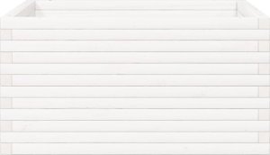 vidaXL Donica ogrodowa, biała, 90x90x46 cm, lite drewno sosnowe 5