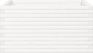 vidaXL Donica ogrodowa, biała, 90x90x46 cm, lite drewno sosnowe 6