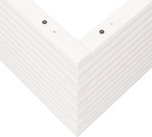 vidaXL Donica ogrodowa, biała, 90x90x46 cm, lite drewno sosnowe 8