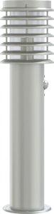 vidaXL Lampy ogrodowe na słupku, z czujnikiem, 3 szt., srebrne, 60 cm 5