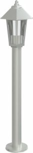 vidaXL Lampy ogrodowe na słupku, 3 szt., srebrne, 80 cm, stal 5