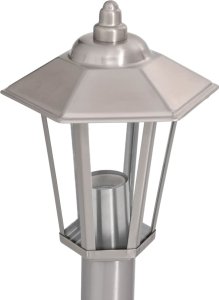 vidaXL Lampy ogrodowe na słupku, 3 szt., srebrne, 80 cm, stal 6