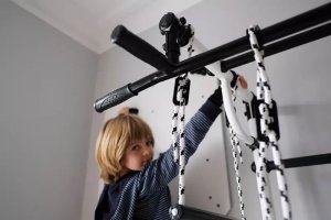Gamma Drabinka gimnastyczna metalowa błękitna Gamma Plus 3