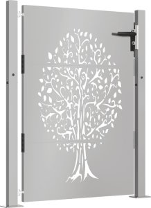 vidaXL Furtka ogrodowa, 105x155 cm, stal kortenowska, motyw drzewa 3