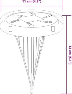 Kinkiet vidaXL Solarne lampki gruntowe, z kolcami, 4 szt., ciepłe białe 6