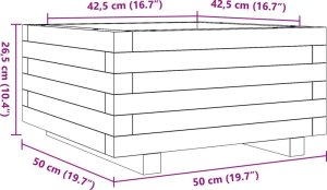 vidaXL Donica ogrodowa, woskowy brąz, 50x50x26,5 cm, drewno sosnowe 10