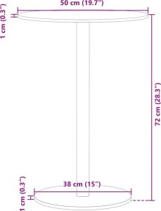 vidaXL Stolik ogrodowy, okrągły, czarny, 50x72 cm, stalowy 7
