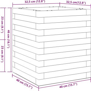 vidaXL Donica ogrodowa, woskowy brąz, 40x40x46 cm, lite drewno sosnowe 10