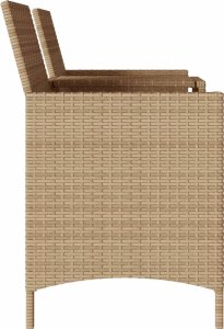 vidaXL Ogrodowa sofa 2-os. ze stolikiem i poduszkami, beżowy rattan PE 4