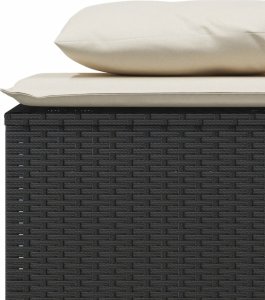 vidaXL 3-cz. zestaw mebli ogrodowych z poduszkami, czarny, rattan PE 7