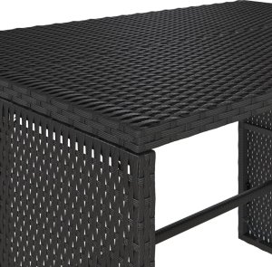 vidaXL 3-cz. zestaw mebli ogrodowych z poduszkami, czarny, rattan PE 10