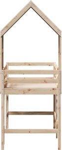 vidaXL Łóżko na antresoli, z drabiną i dachem, 90x190 cm, sosna 7