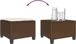 vidaXL 3-cz. zestaw mebli bistro z poduszkami, brązowy, polirattan 9