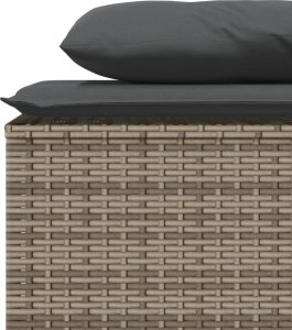 vidaXL 3-cz. zestaw mebli ogrodowych z poduszkami, szary rattan PE 7