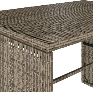 vidaXL 3-cz. zestaw mebli ogrodowych z poduszkami, szary rattan PE 10