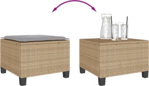 vidaXL 3-cz. zestaw mebli bistro z poduszkami, beżowy, polirattan 9