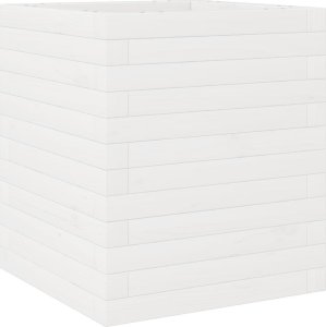 vidaXL Donica ogrodowa, biała, 40x40x46 cm, lite drewno sosnowe 2