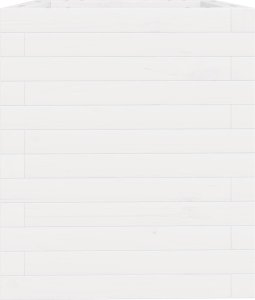 vidaXL Donica ogrodowa, biała, 40x40x46 cm, lite drewno sosnowe 6