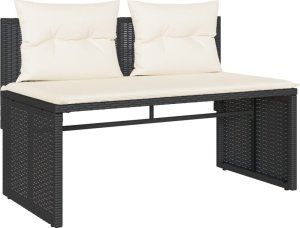 vidaXL 4-cz. zestaw wypoczynkowy do ogrodu, poduszki, czarny rattan PE 4