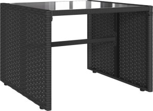 vidaXL 4-cz. zestaw wypoczynkowy do ogrodu, poduszki, czarny rattan PE 6