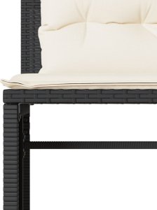 vidaXL 4-cz. zestaw wypoczynkowy do ogrodu, poduszki, czarny rattan PE 8