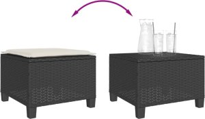 vidaXL 3-cz. zestaw mebli bistro z poduszkami, czarny, polirattan 9