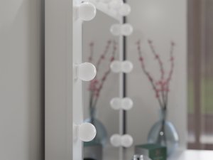 Topeshop Toaletka z lustrem, biurko, lewe, Mijas, 98x51x146 cm, biały, mat 4