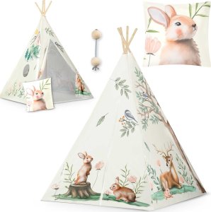 Ricokids Namiot tipi dla dzieci, Nukido, 114x114x165 cm, beżowy 1