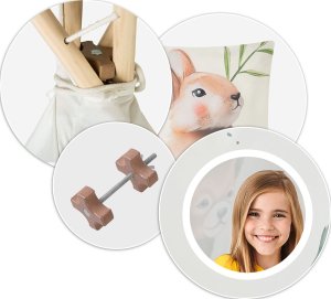 Ricokids Namiot tipi dla dzieci, Nukido, 114x114x165 cm, beżowy 10