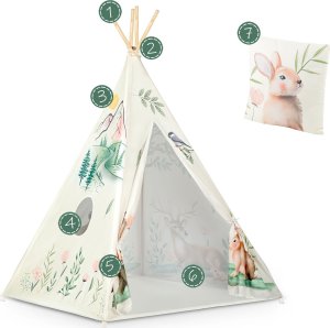 Ricokids Namiot tipi dla dzieci, Nukido, 114x114x165 cm, beżowy 13
