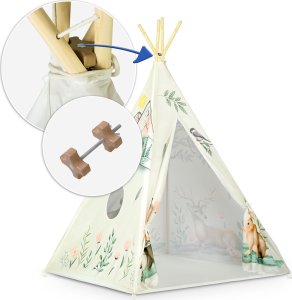 Ricokids Namiot tipi dla dzieci, Nukido, 114x114x165 cm, beżowy 3