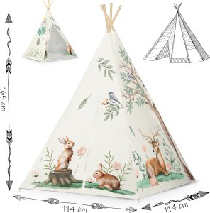 Ricokids Namiot tipi dla dzieci, Nukido, 114x114x165 cm, beżowy 6