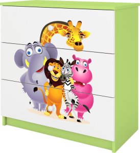 Kocot Kids Komoda do pokoju dziecięcego, Babydreams, zoo, 80 cm, zielona 1