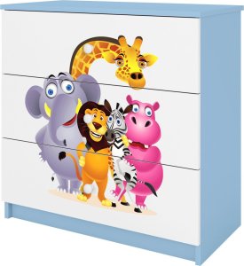 Kocot Kids Komoda do pokoju dziecięcego, Babydreams, zoo, 80 cm, niebieska 1