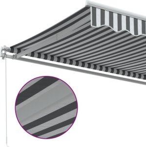 vidaXL Ręcznie zwijana markiza, antracytowo-biała, 350x250 cm 7