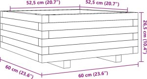 vidaXL Donica ogrodowa, 60x60x26,5 cm, lite drewno sosnowe 10