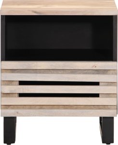 vidaXL Szafka nocna, 40x34x46 cm, bielone drewno mango 3