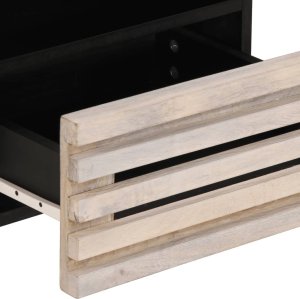 vidaXL Szafka nocna, 40x34x46 cm, bielone drewno mango 7