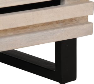 vidaXL Szafka nocna, 40x34x46 cm, bielone drewno mango 8