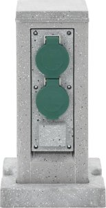 vidaXL Rozgałęźnik ogrodowy z kołkiem, 4 gniazda, imitacja kamienia 2