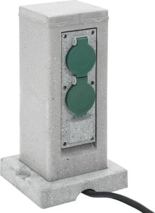 vidaXL Rozgałęźnik ogrodowy z kołkiem, 4 gniazda, imitacja kamienia 4